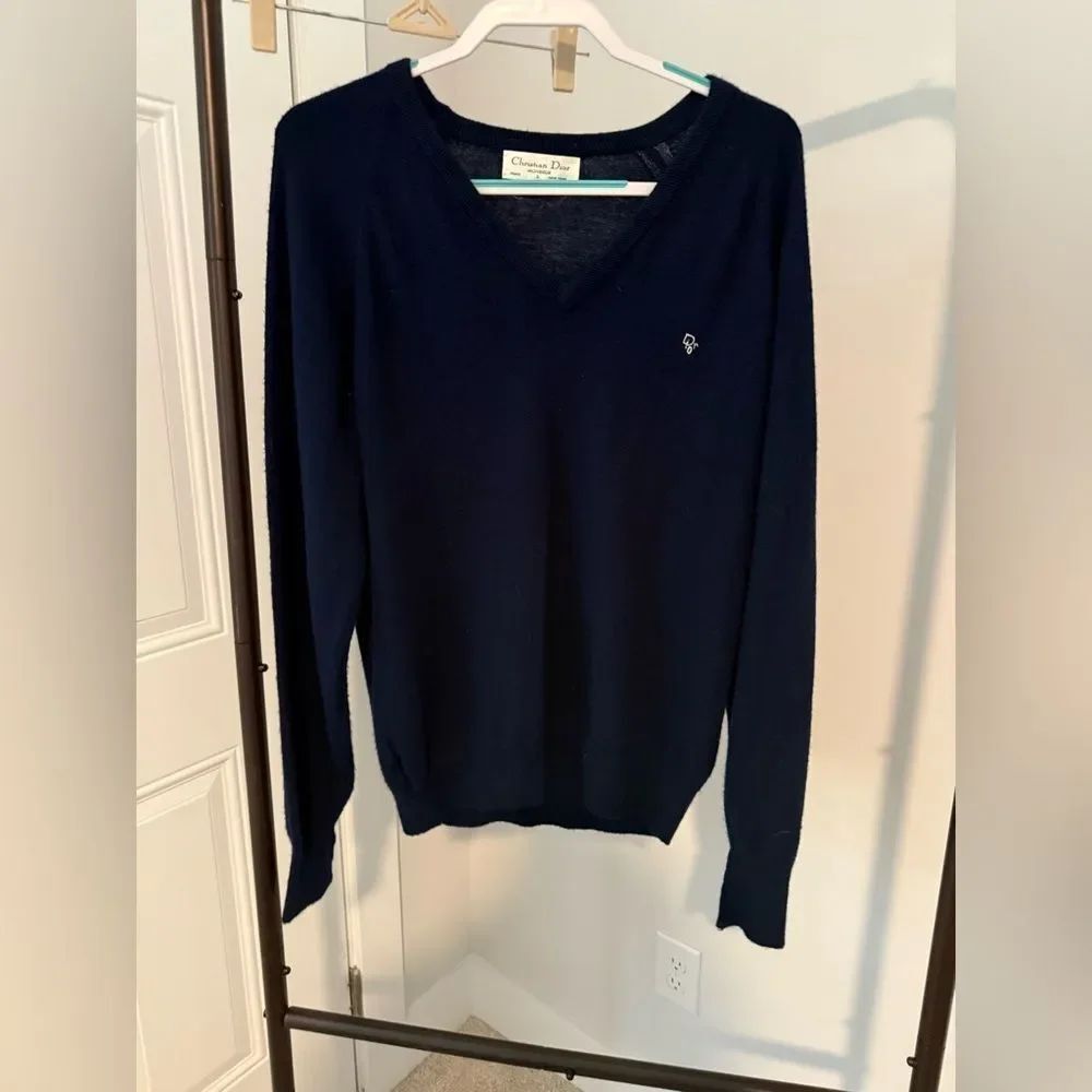VINTAGE Christian Dior Monsieur V-neck sweater Navy
